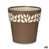 Self-watering flowerpot Stefanplast Cloe Brown Plastic 19 x 19 x 19 cm (12 Units)