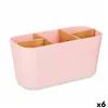 Toothbrush Holder Pink Bamboo polypropylene 21 x 10 x 9 cm (6 Units)