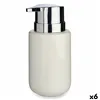 Soap Dispenser White Silver Metal Ceramic 300 ml (6 Units)