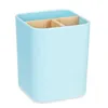 Toothbrush Holder Blue Bamboo polypropylene 9 x 11 x 9 cm (6 Units)