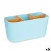 Toothbrush Holder Blue Bamboo polypropylene 21 x 10 x 9 cm (6 Units)