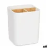 Toothbrush Holder White Bamboo polypropylene 9 x 11 x 9 cm (6 Units)