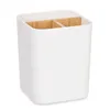 Toothbrush Holder White Bamboo polypropylene 9 x 11 x 9 cm (6 Units)