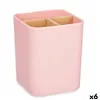 Toothbrush Holder Pink Bamboo polypropylene 9 x 11 x 9 cm (6 Units)