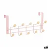 Door Coat Rack Pink Wood Metal 35 x 17 x 15 cm (6 Units)