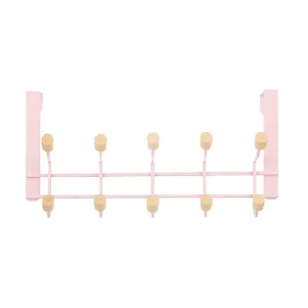 Door Coat Rack Pink Wood Metal 35 x 17 x 15 cm (6 Units)