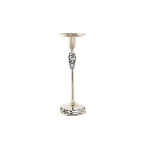 Candleholder DKD Home Decor Silver Acrylic Aluminium 12 x 12 x 36 cm