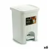 Pedal bin Stefanplast Elegance White Black Plastic 6 L (6 Units)