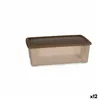 Storage Box with Lid Stefanplast Elegance Beige Plastic 5 L 19,5 x 11,5 x 33 cm (12 Units)