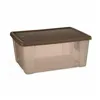 Storage Box with Lid Stefanplast Elegance Brown Plastic 29 x 17 x 39 cm (6 Units)