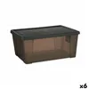 Storage Box with Lid Stefanplast Elegance Grey Plastic 15 L 29 x 17 x 39 cm (6 Units)