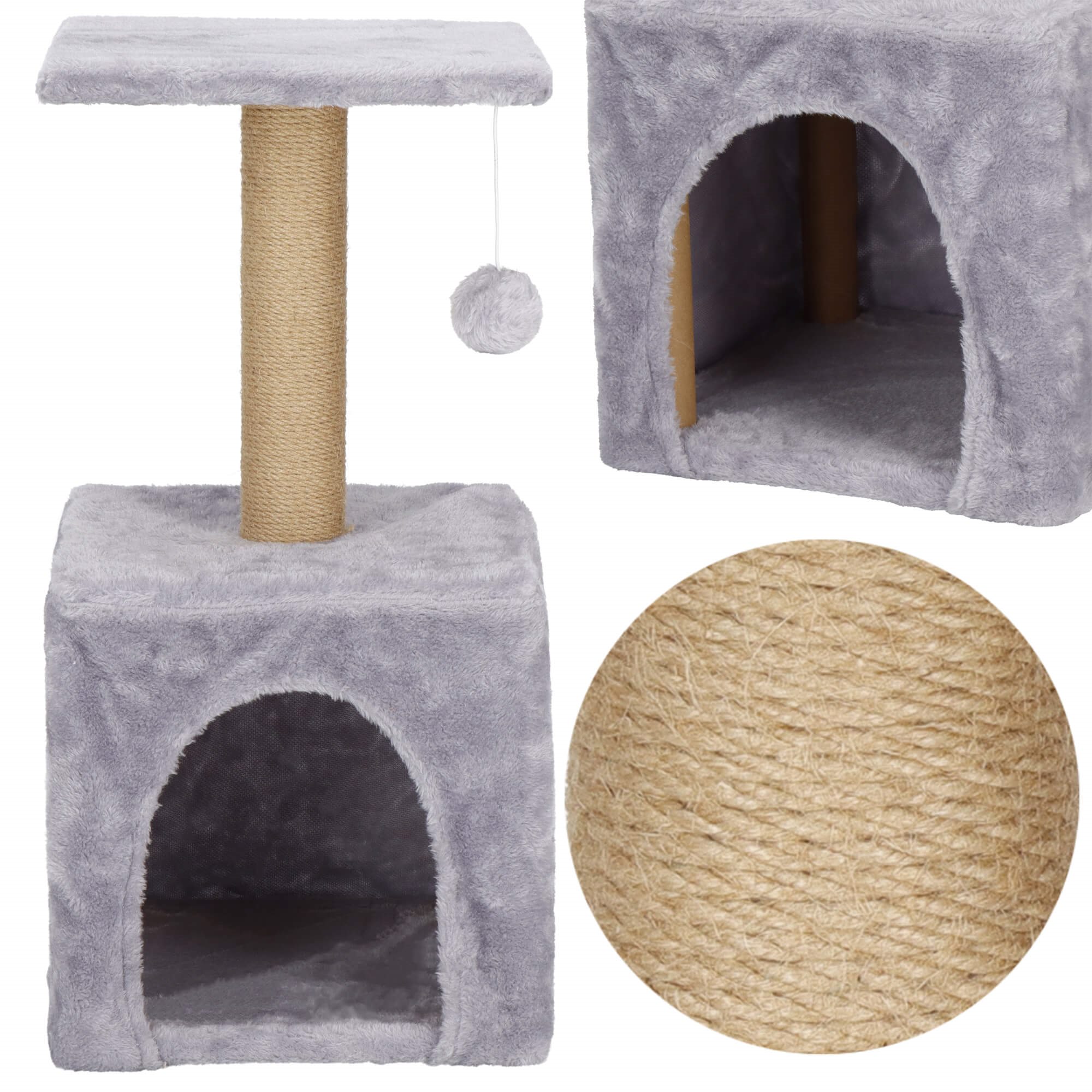 Cat tree with house Springos PA1032 62 cm