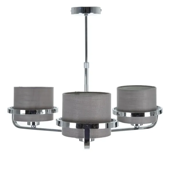 Ceiling Light Grey Silver Linen Metal Iron 220-240 V 52 x 50 x 44,5 cm