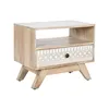 Nightstand DKD Home Decor White Natural Mango wood 55 x 35 x 45 cm