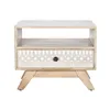 Nightstand DKD Home Decor White Natural Mango wood 55 x 35 x 45 cm