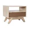 Nightstand DKD Home Decor White Natural Mango wood 55 x 35 x 45 cm