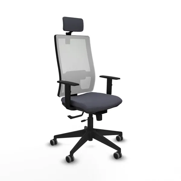 Office Chair with Headrest Horna Traslack Piqueras y Crespo 1D066G2 Dark grey