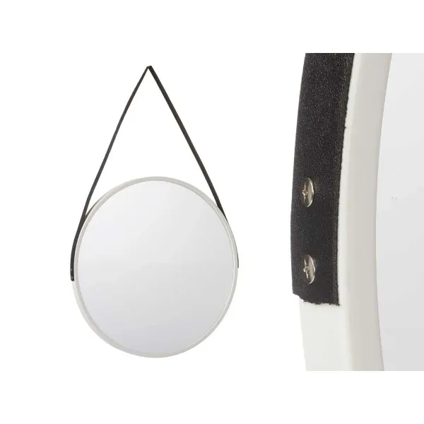 Wall mirror White Black Crystal Polyskin 45 x 45 x 3 cm (4 Units)