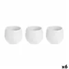 Set of pots White Plastic 12 x 12 x 11 cm (6 Units)