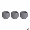 Set of pots Anthracite Plastic 16,5 x 16,5 x 14,5 cm (4 Units)