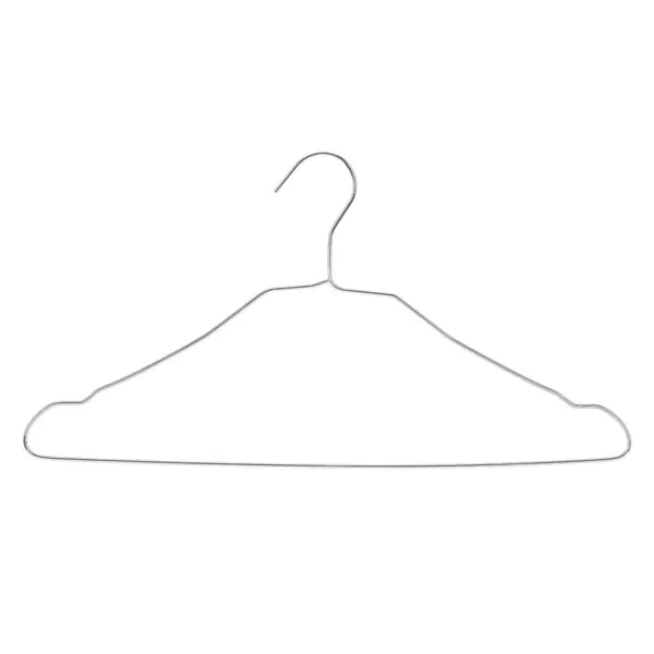 Set of Clothes Hangers Silver Metal 39,5 x 20 x 0,5 cm (24 Units)