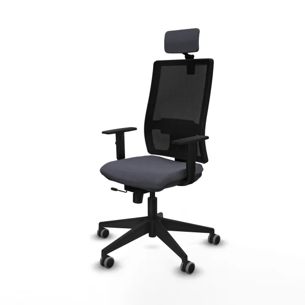 Office Chair with Headrest Horna Traslack Piqueras y Crespo 1D066G2 Dark grey