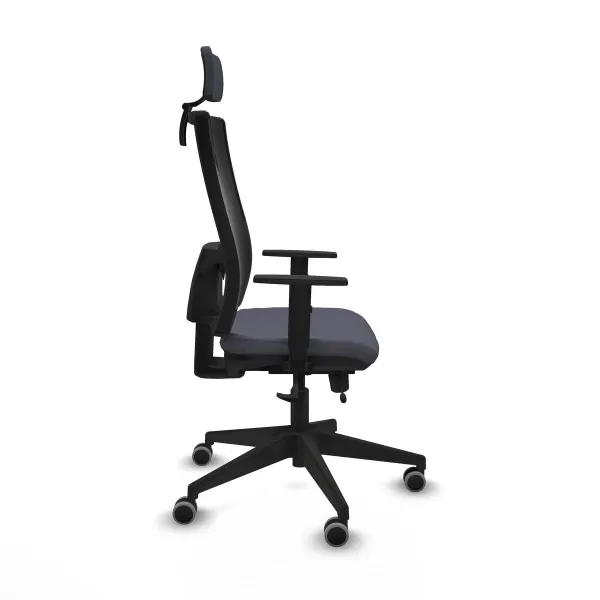 Office Chair with Headrest Horna Traslack Piqueras y Crespo 1D066G2 Dark grey