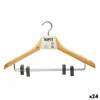 Set of Clothes Hangers Clamps Brown Silver Wood Metal 44,5 x 1,5 x 24,5 cm (24 Units)