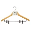 Set of Clothes Hangers Clamps Brown Silver Wood Metal 44,5 x 1,5 x 24,5 cm (24 Units)