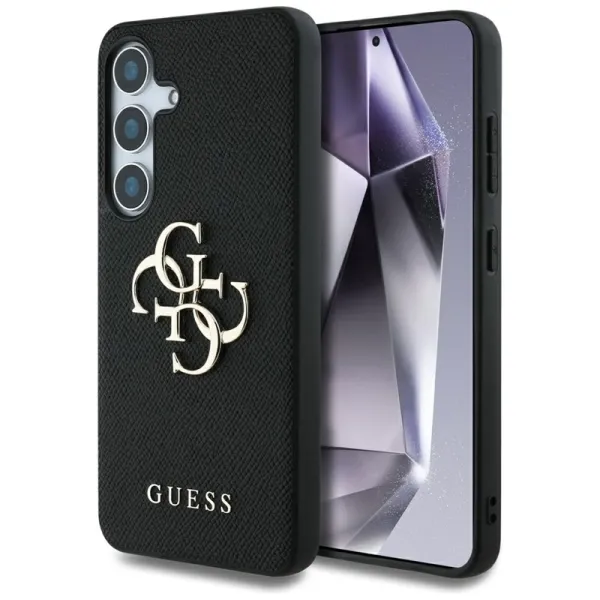 Guess Grained Big 4G Logo Small Classic Logo - Case for Samsung Galaxy S25 (black)
