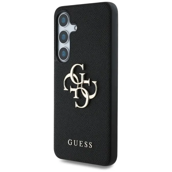 Guess Grained Big 4G Logo Small Classic Logo - Case for Samsung Galaxy S25 (black)