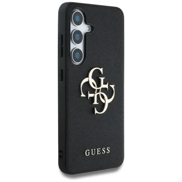 Guess Grained Big 4G Logo Small Classic Logo - Case for Samsung Galaxy S25 (black)