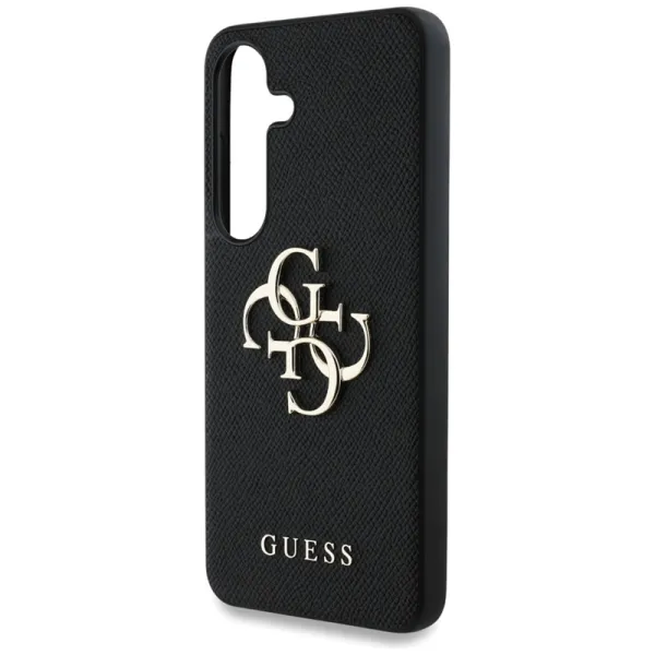 Guess Grained Big 4G Logo Small Classic Logo - Case for Samsung Galaxy S25 (black)