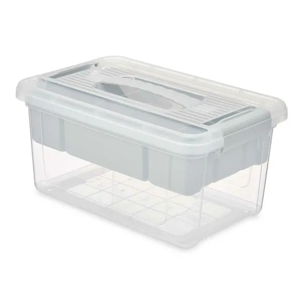 Multi-use Box Grey Transparent Plastic 5 L 29,5 x 14,5 x 19,2 cm (6 Units)