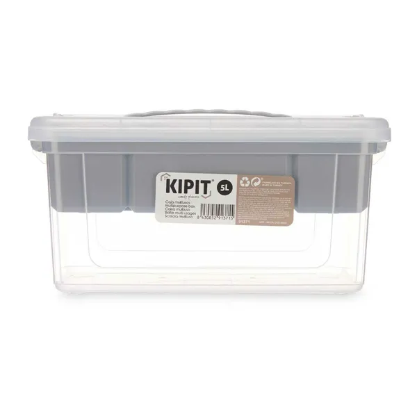 Multi-use Box Grey Transparent Plastic 5 L 29,5 x 14,5 x 19,2 cm (6 Units)