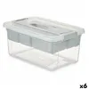 Multi-use Box Grey Transparent Plastic 9 L 35,5 x 17 x 23,5 cm (6 Units)