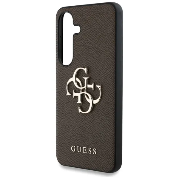 Guess Grained Big 4G Logo Small Classic Logo - Case for Samsung Galaxy S25 (brown)