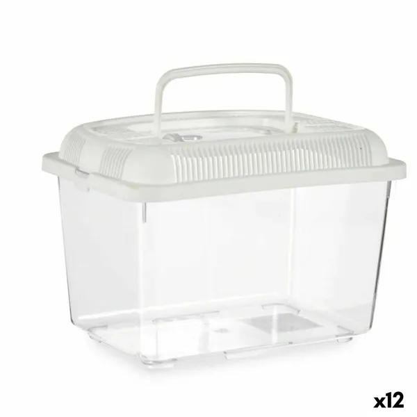 Fish tank With handle Medium White Plastic 3 L 17 x 16 x 24 cm (12 Units)