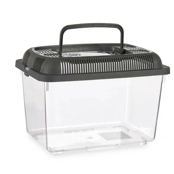 Fish tank With handle Medium Anthracite Plastic 3 L 17 x 16 x 24 cm (12 Units)