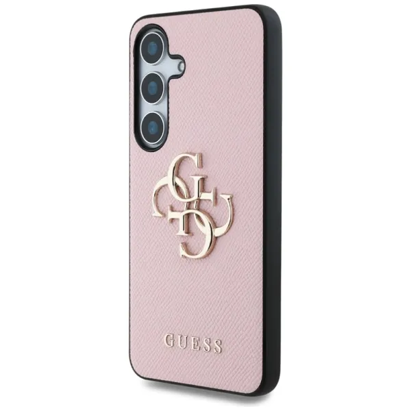 Guess Grained Big 4G Logo Small Classic Logo - Case for Samsung Galaxy S25 (pink)