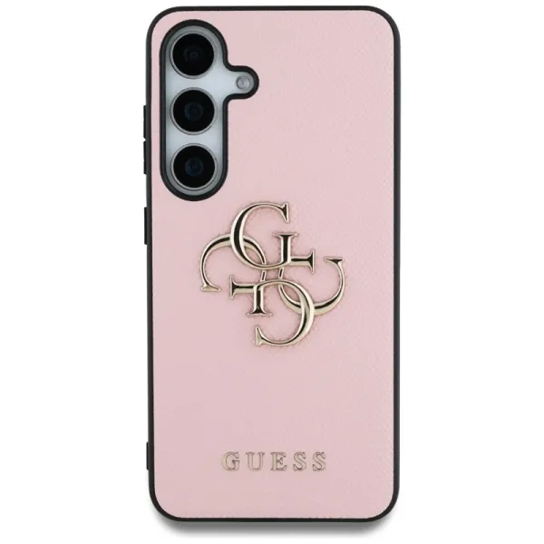 Guess Grained Big 4G Logo Small Classic Logo - Case for Samsung Galaxy S25 (pink)