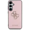 Guess Grained Big 4G Logo Small Classic Logo - Case for Samsung Galaxy S25 (pink)