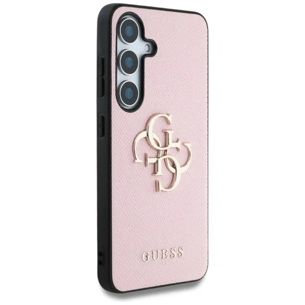 Guess Grained Big 4G Logo Small Classic Logo - Case for Samsung Galaxy S25 (pink)