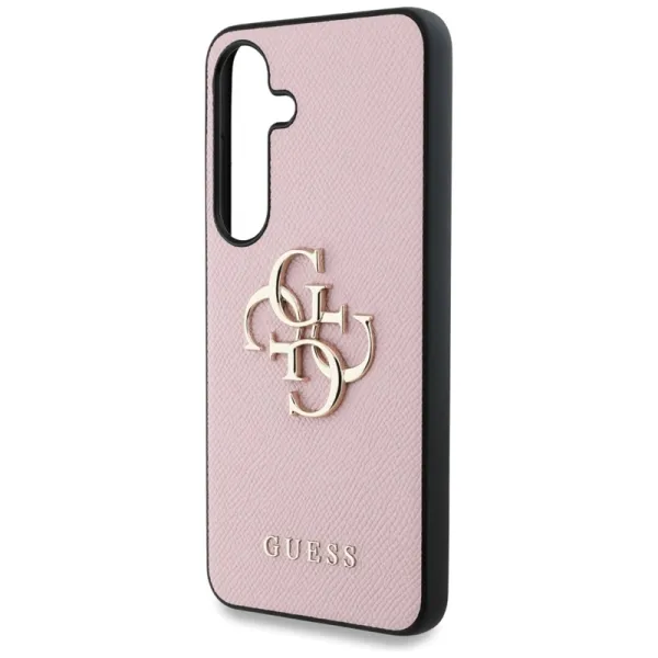 Guess Grained Big 4G Logo Small Classic Logo - Case for Samsung Galaxy S25 (pink)