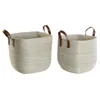 Basket set DKD Home Decor Natural Light brown Polyurethane Seagrass 38 x 38 x 35 cm