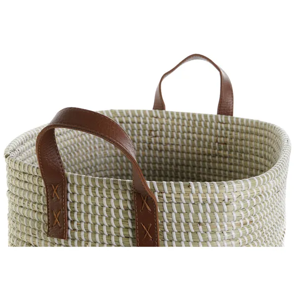 Basket set DKD Home Decor Natural Light brown Polyurethane Seagrass 38 x 38 x 35 cm