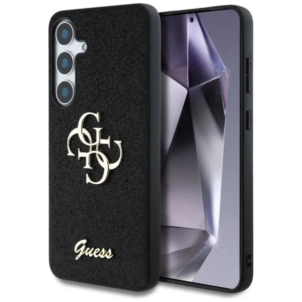 Guess Fixed Glitter Big 4G Metal Logo - Case for Samsung Galaxy S25 (black)