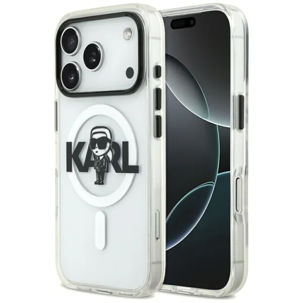 Karl Lagerfeld IML Karl Sketch Logo MagSafe - Case iPhone 17 Pro (Clear)