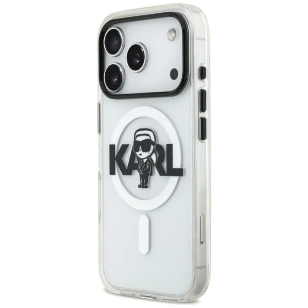 Karl Lagerfeld IML Karl Sketch Logo MagSafe - Case iPhone 17 Pro (Clear)