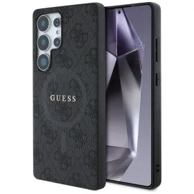 Guess Leather 4G Colored Ring Classic Logo MagSafe - Case for Samsung Galaxy S25 Ultra (black)